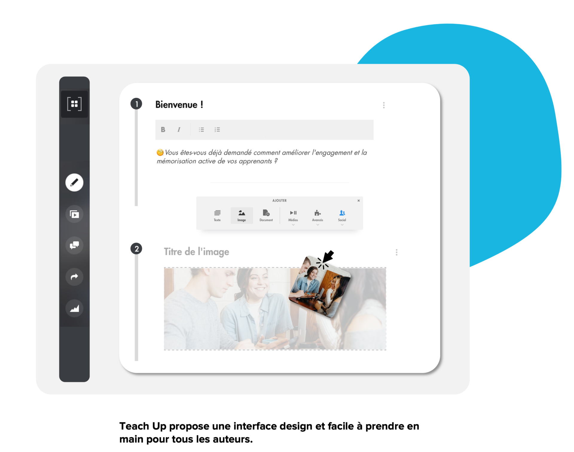 Visuel Interface de conception teach up
